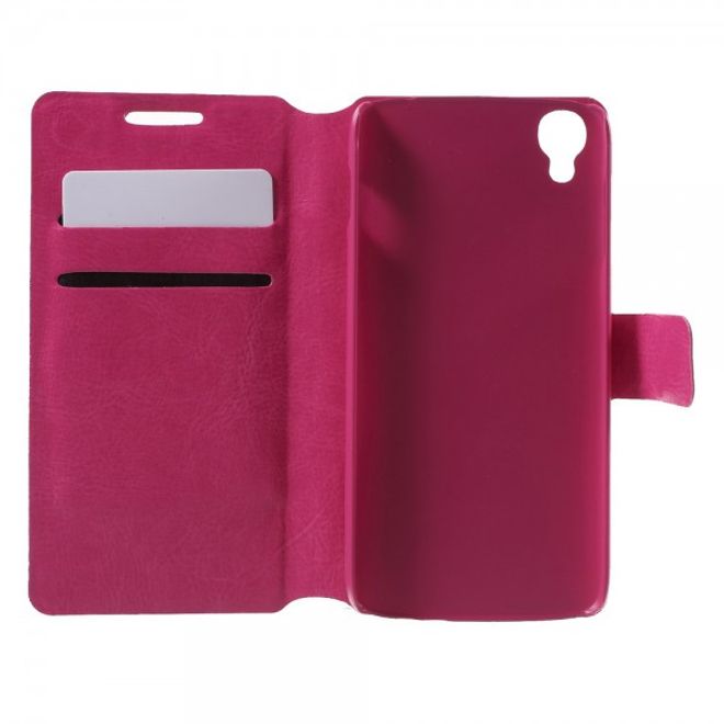 Alcatel One Touch Idol 3 4.7 Klassisches Leder Case mit Standfunktion - rosa