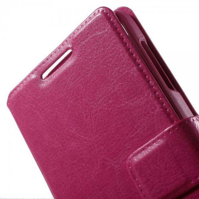 Alcatel One Touch Idol 3 4.7 Klassisches Leder Case mit Standfunktion - rosa
