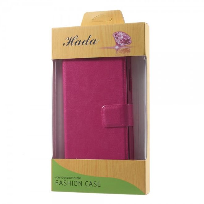 Alcatel One Touch Idol 3 4.7 Klassisches Leder Case mit Standfunktion - rosa