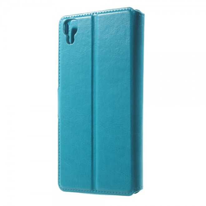 Alcatel One Touch Idol 3 4.7 Klassisches Leder Case mit Standfunktion - blau
