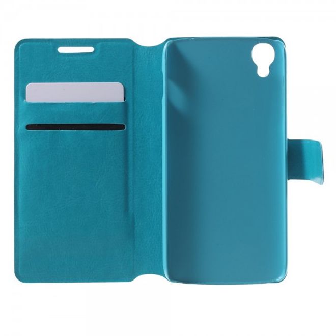 Alcatel One Touch Idol 3 4.7 Klassisches Leder Case mit Standfunktion - blau