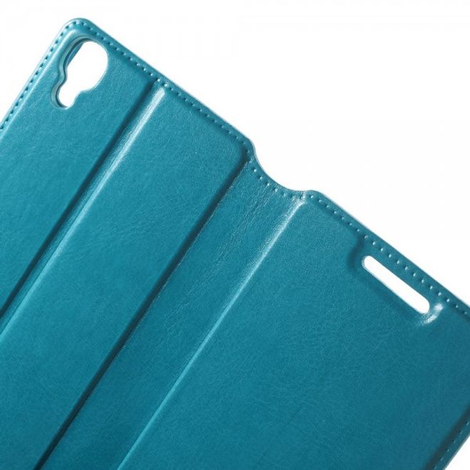 Alcatel One Touch Idol 3 4.7 Klassisches Leder Case mit Standfunktion - blau