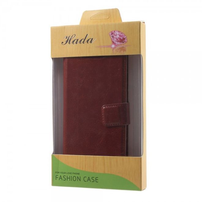 Alcatel One Touch Idol 3 4.7 Klassisches Leder Case mit Standfunktion - braun