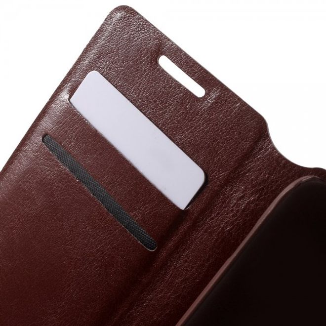 Alcatel One Touch Idol 3 4.7 Klassisches Leder Case mit Standfunktion - braun