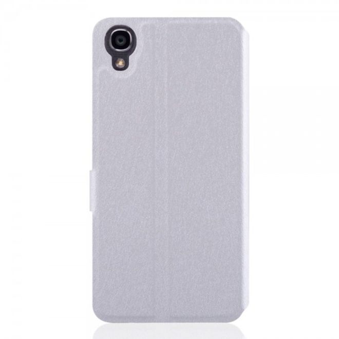 Alcatel One Touch Idol 3 4.7 Leder Case mit seidenartiger Textur und Standfunktion - weiss