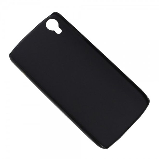 Alcatel One Touch Idol 3 4.7 Hart Plastik Case mit lederartigem Bezug im retro-look - schwarz