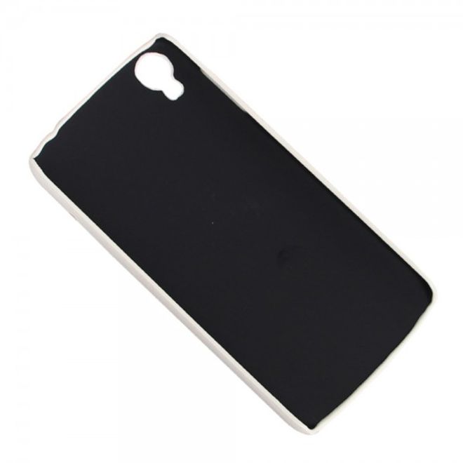 Alcatel One Touch Idol 3 4.7 Hart Plastik Case mit lederartigem Bezug im retro-look - blau