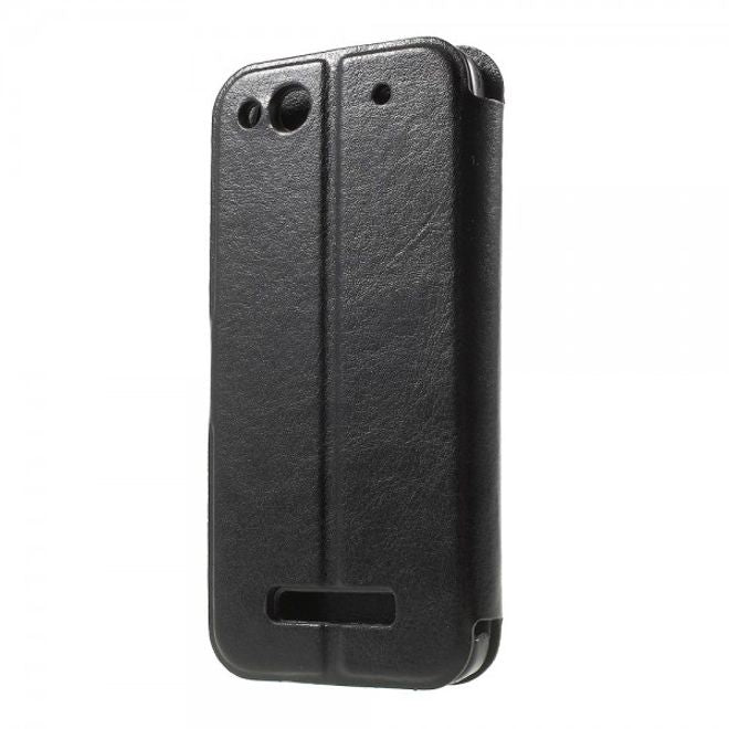 Alcatel One Touch Idol Alpha Crazy Horse Leder Case - schwarz