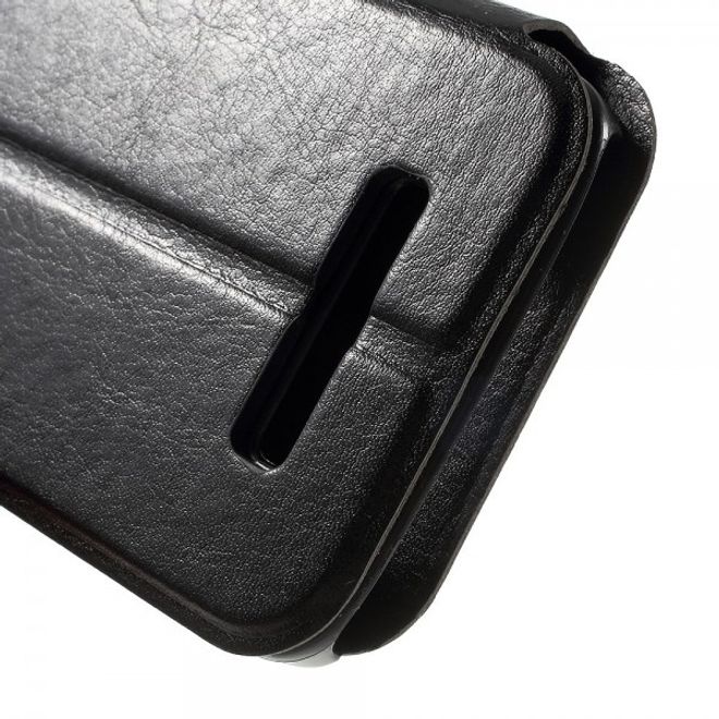 Alcatel One Touch Idol Alpha Crazy Horse Leder Case - schwarz