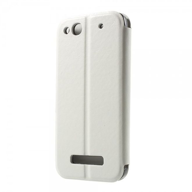 Alcatel One Touch Idol Alpha Crazy Horse Leder Case - weiss