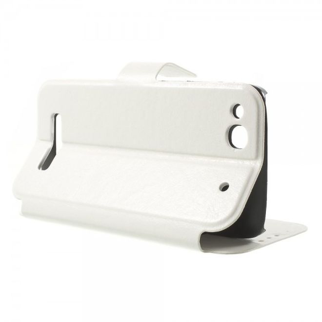 Alcatel One Touch Idol Alpha Crazy Horse Leder Case - weiss