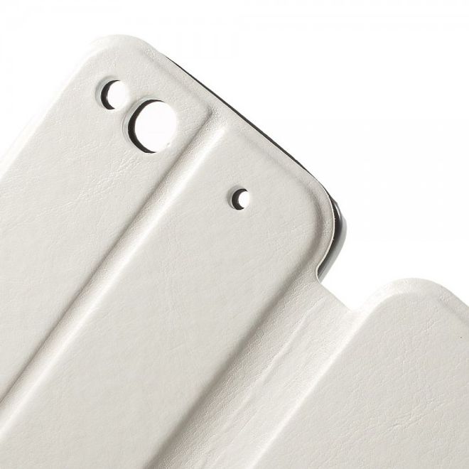 Alcatel One Touch Idol Alpha Crazy Horse Leder Case - weiss