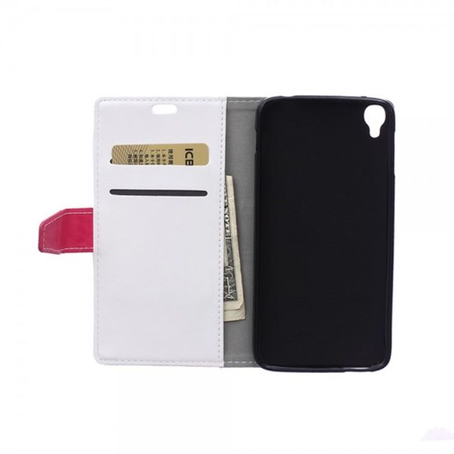 Alcatel One Touch Idol 3 5.5 Zweifarbiges Crazy Horse Leder Case - weiss