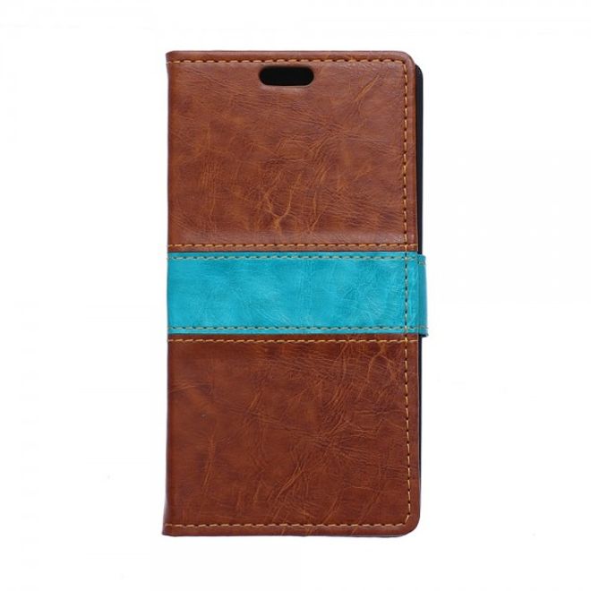 Alcatel One Touch Idol 3 5.5 Zweifarbiges Crazy Horse Leder Case - braun