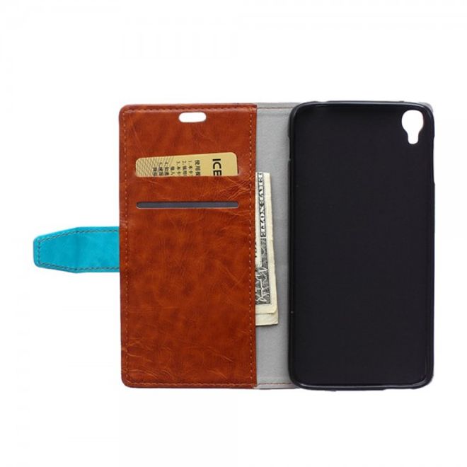 Alcatel One Touch Idol 3 5.5 Zweifarbiges Crazy Horse Leder Case - braun