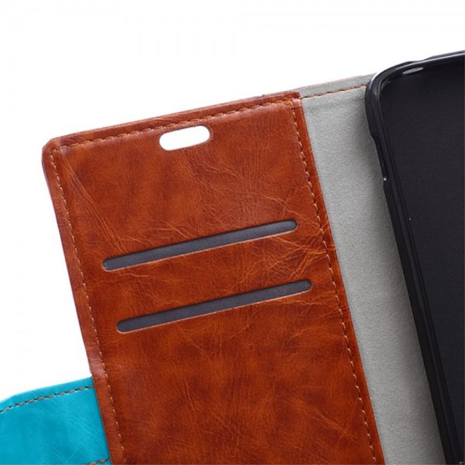 Alcatel One Touch Idol 3 5.5 Zweifarbiges Crazy Horse Leder Case - braun