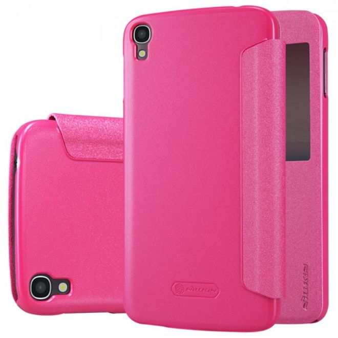 Alcatel One Touch Idol 3 5.5 Nillkin Sparkle Series Leder Case - rosa
