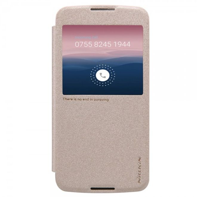 Alcatel One Touch Idol 3 5.5 Nillkin Sparkle Series Leder Case - gold