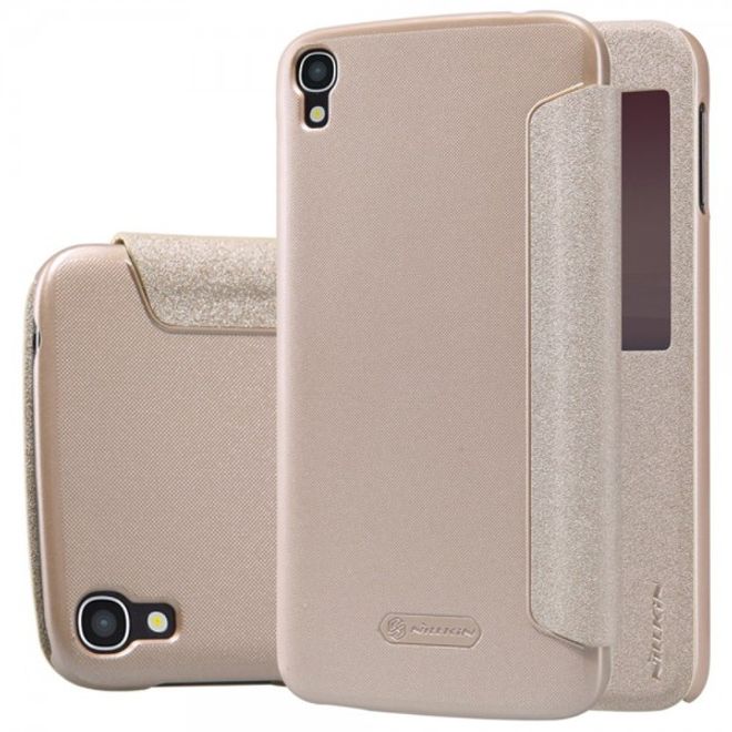 Alcatel One Touch Idol 3 5.5 Nillkin Sparkle Series Leder Case - gold