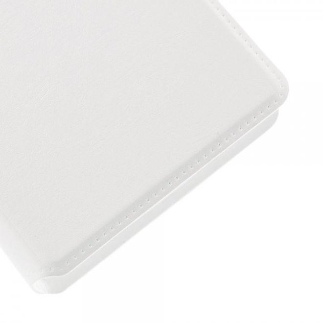 Alcatel One Touch Idol 3 5.5 Crazy Horse Leder Flip Case mit Standfunktion - weiss