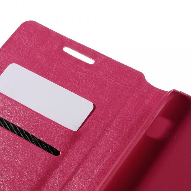 Alcatel One Touch Idol 3 5.5 Crazy Horse Leder Flip Case mit Standfunktion - rosa