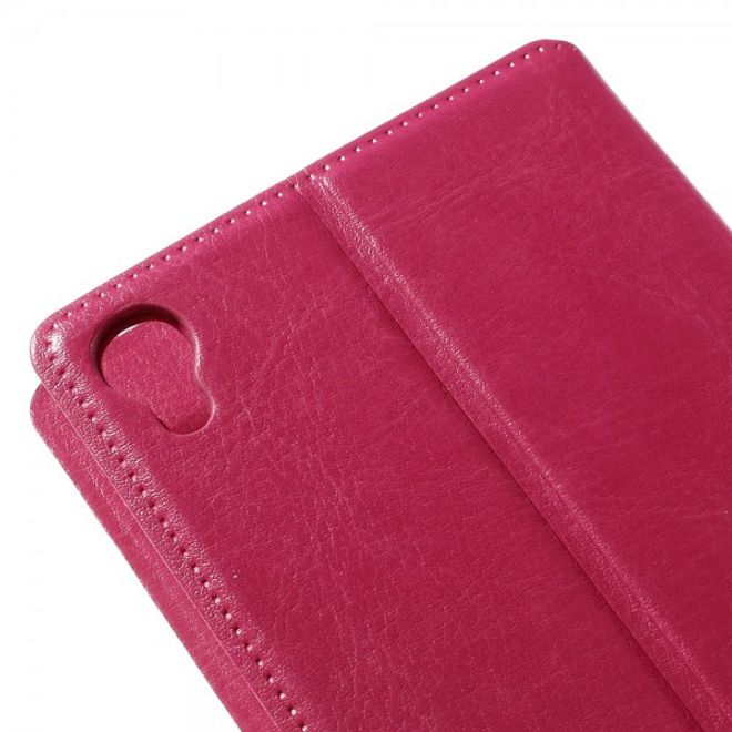 Alcatel One Touch Idol 3 5.5 Crazy Horse Leder Flip Case mit Standfunktion - rosa