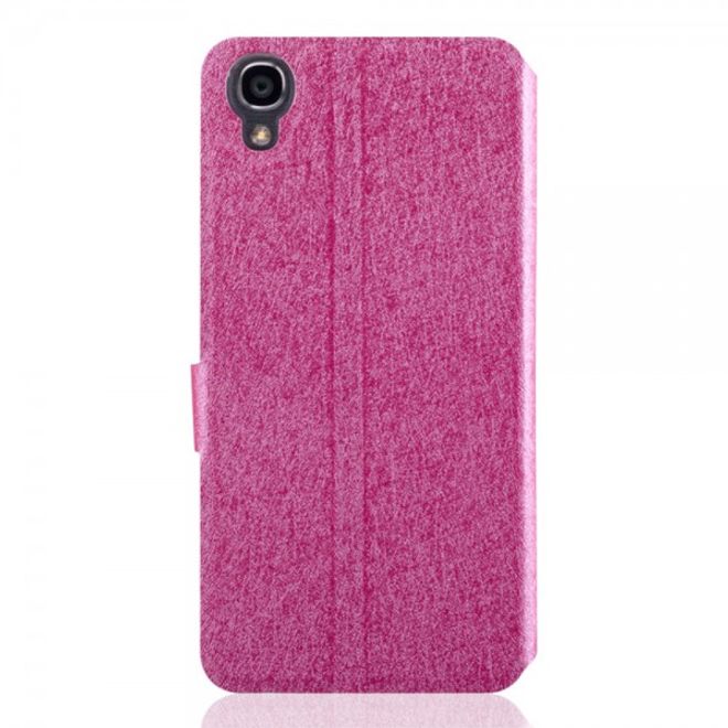 Alcatel One Touch Idol 3 5.5 Leder Case mit seidenartiger Textur und Standfunktion - rosa