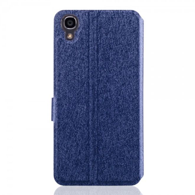 Alcatel One Touch Idol 3 5.5 Leder Case mit seidenartiger Textur und Standfunktion - dunkelblau