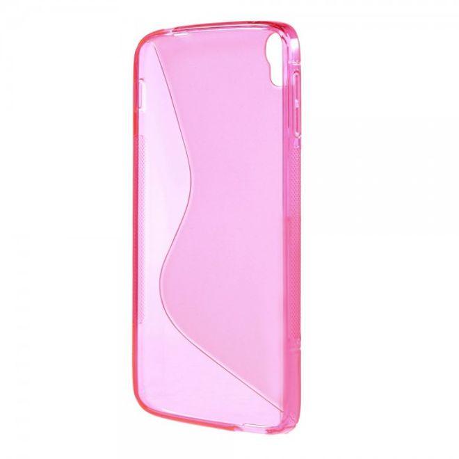 Alcatel One Touch Idol 3 5.5 Elastisches Plastik Case S-Shape - rosa