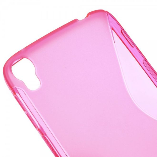 Alcatel One Touch Idol 3 5.5 Elastisches Plastik Case S-Shape - rosa