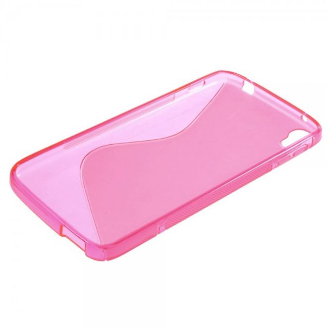 Alcatel One Touch Idol 3 5.5 Elastisches Plastik Case S-Shape - rosa