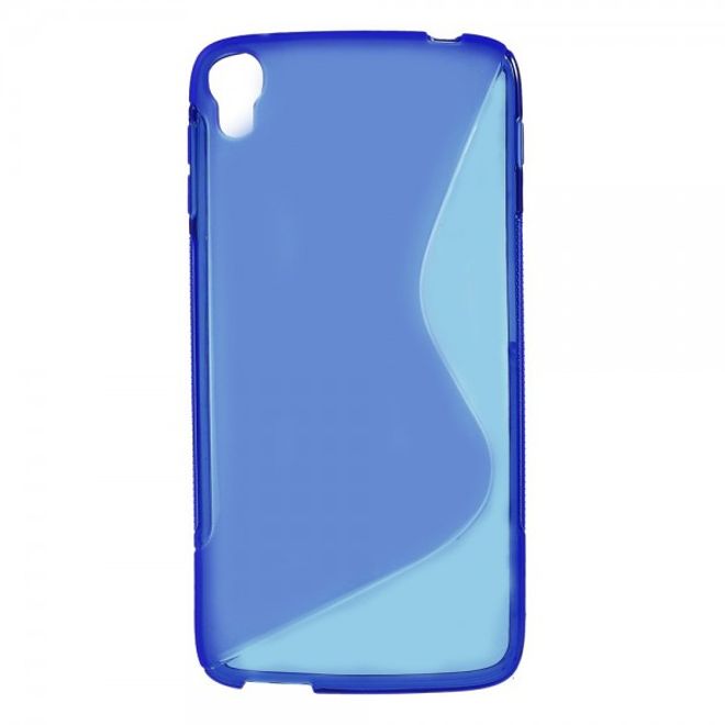 Alcatel One Touch Idol 3 5.5 Elastisches Plastik Case S-Shape - blau
