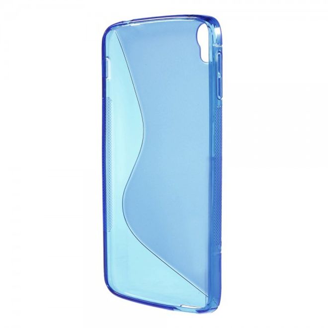 Alcatel One Touch Idol 3 5.5 Elastisches Plastik Case S-Shape - blau