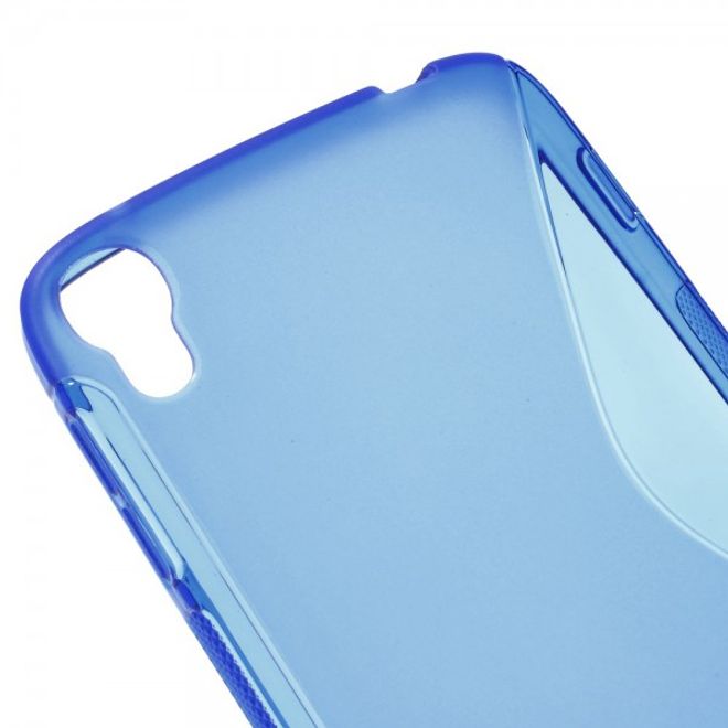 Alcatel One Touch Idol 3 5.5 Elastisches Plastik Case S-Shape - blau