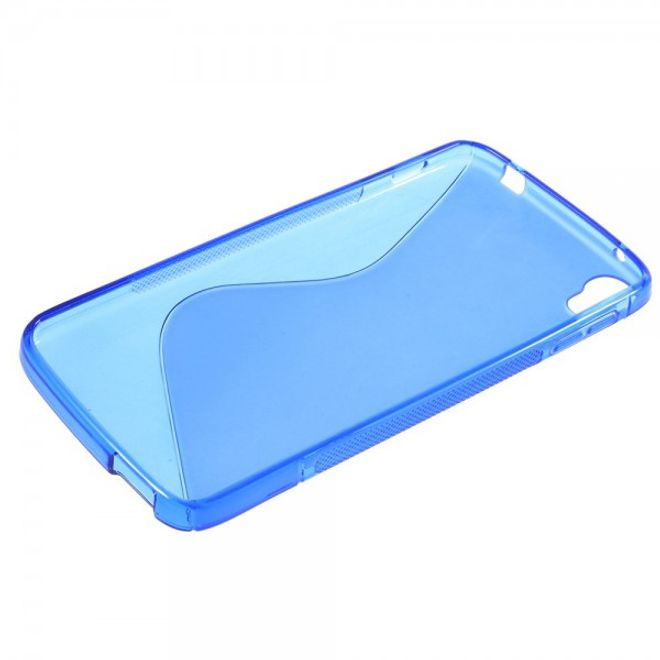 Alcatel One Touch Idol 3 5.5 Elastisches Plastik Case S-Shape - blau