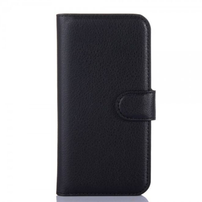 Alcatel One Touch Idol Alpha Leder Case mit Litchitextur und Standfunktion - schwarz