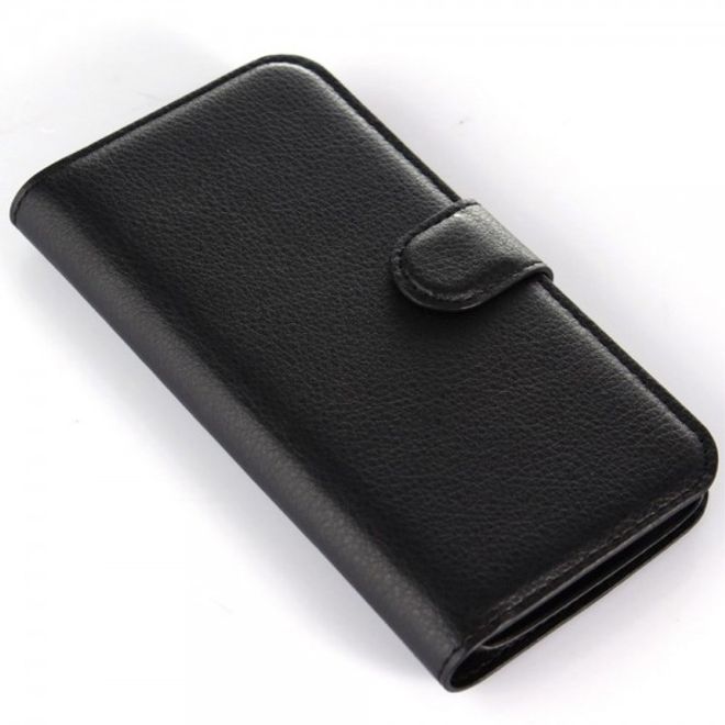 Alcatel One Touch Idol Alpha Leder Case mit Litchitextur und Standfunktion - schwarz