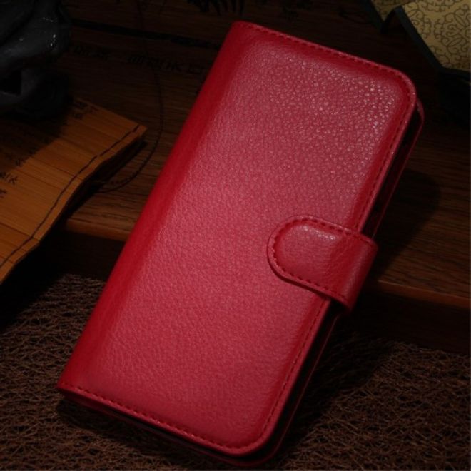 Alcatel One Touch Idol Alpha Leder Case mit Litchitextur und Standfunktion - rot
