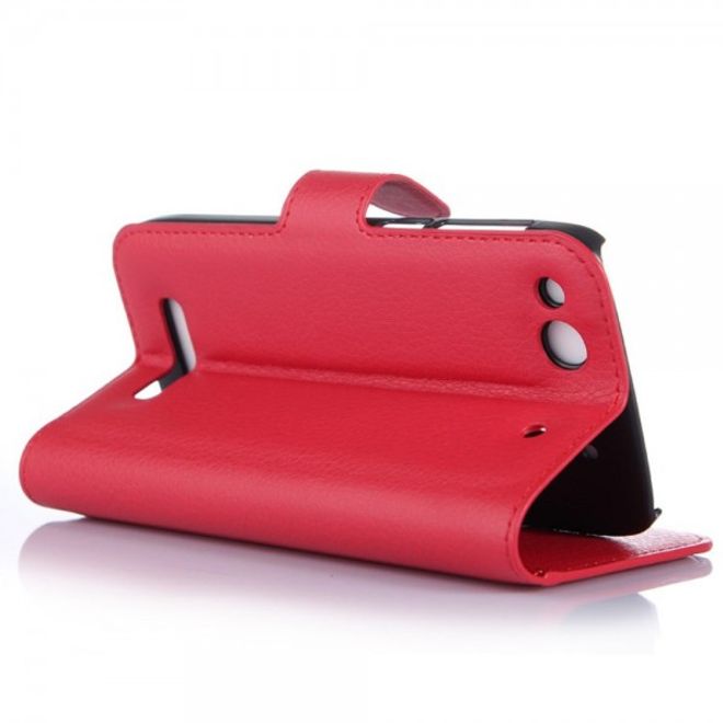 Alcatel One Touch Idol Alpha Leder Case mit Litchitextur und Standfunktion - rot