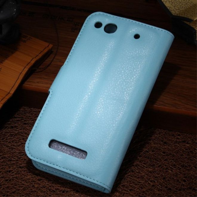 Alcatel One Touch Idol Alpha Leder Case mit Litchitextur und Standfunktion - blau