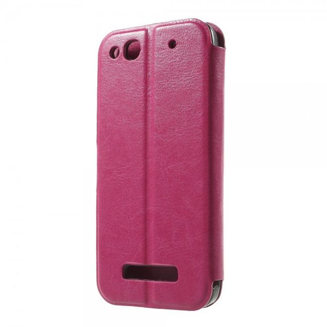 Alcatel One Touch Idol Alpha Crazy Horse Leder Case - rosa