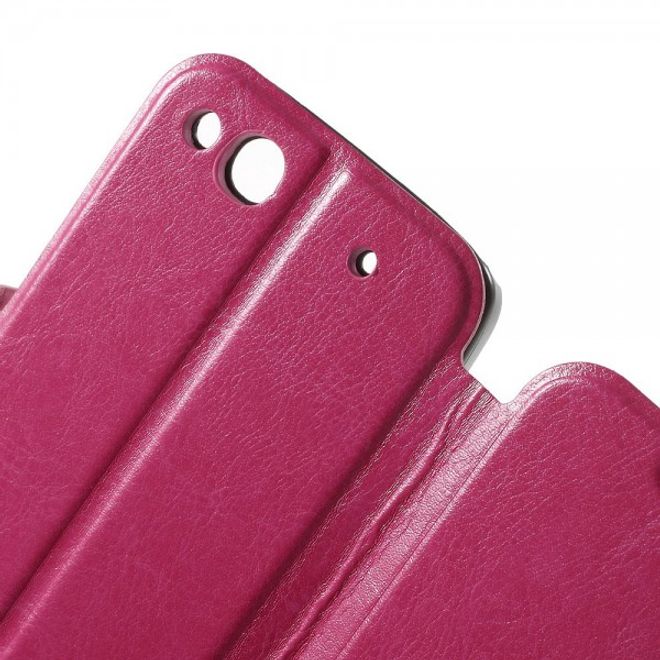 Alcatel One Touch Idol Alpha Crazy Horse Leder Case - rosa