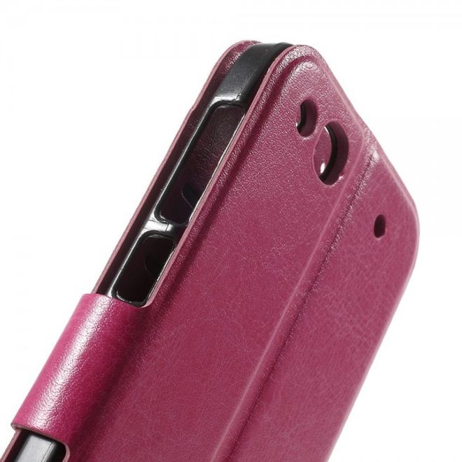 Alcatel One Touch Idol Alpha Crazy Horse Leder Case - rosa