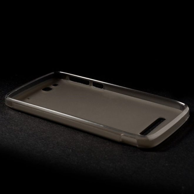 Alcatel One Touch Idol Alpha Elastisches, mattes Plastik Case - grau