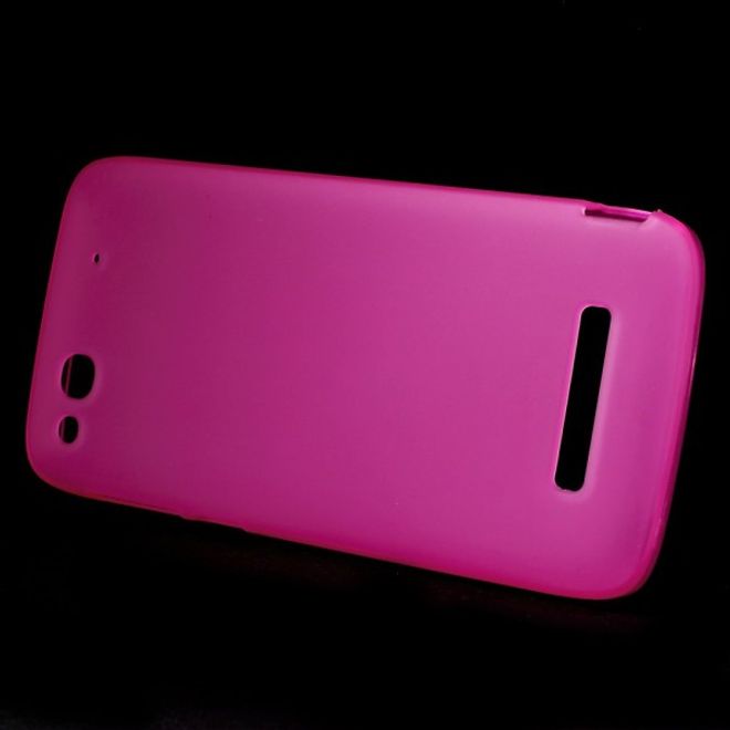 Alcatel One Touch Idol Alpha Elastisches, mattes Plastik Case - rosa