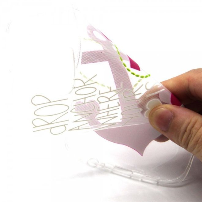 Galaxy S6 Edge Plus Geprägtes, elastisches Plastik Case mit Anker und Schriftzug