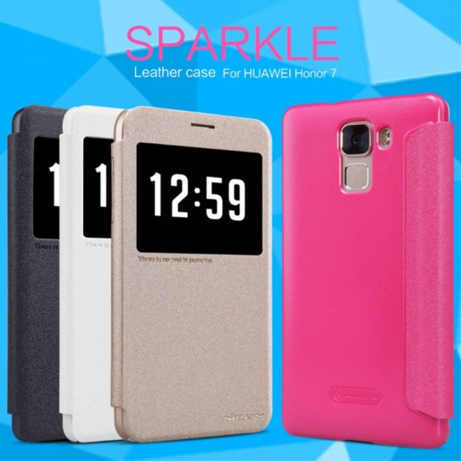 Huawei Honor 7 Nillkin Sparkle Series Leder Case - weiss