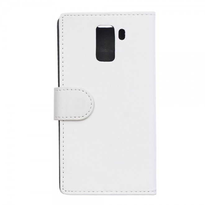 Huawei Honor 7 Schlichtes Leder Flip Case mit Standfunktion - weiss