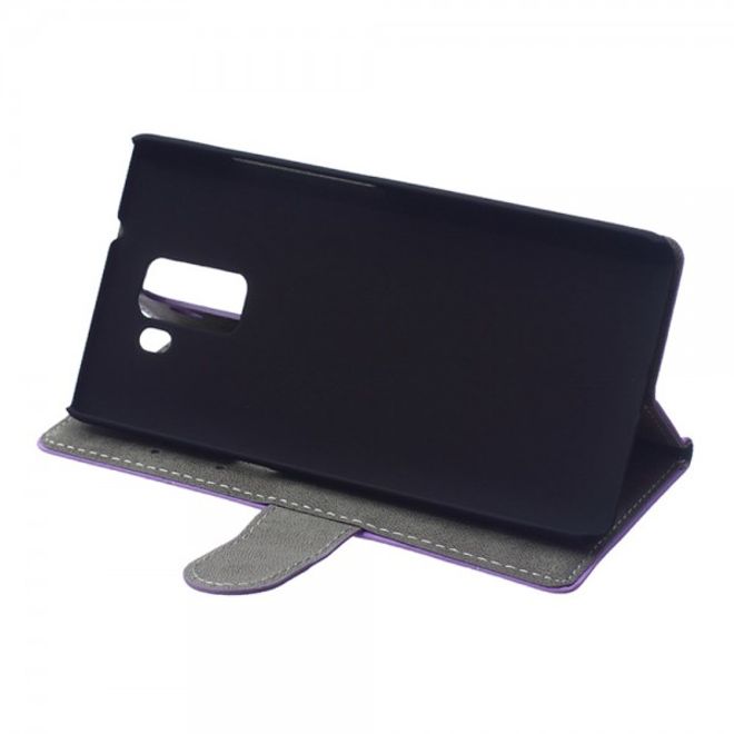 Huawei Honor 7 Schlichtes Leder Flip Case mit Standfunktion - weiss