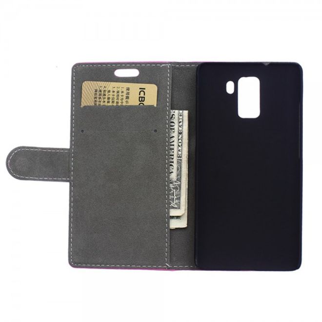 Huawei Honor 7 Schlichtes Leder Flip Case mit Standfunktion - weiss